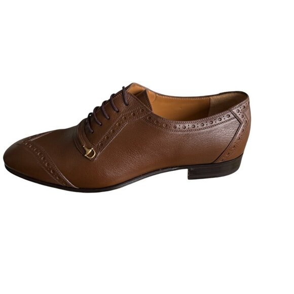 Gucci 745831 Men's Auroville Goat Brown Sugar Lace-up Loafer Shoe multiple sizes - Picture 3 of 13